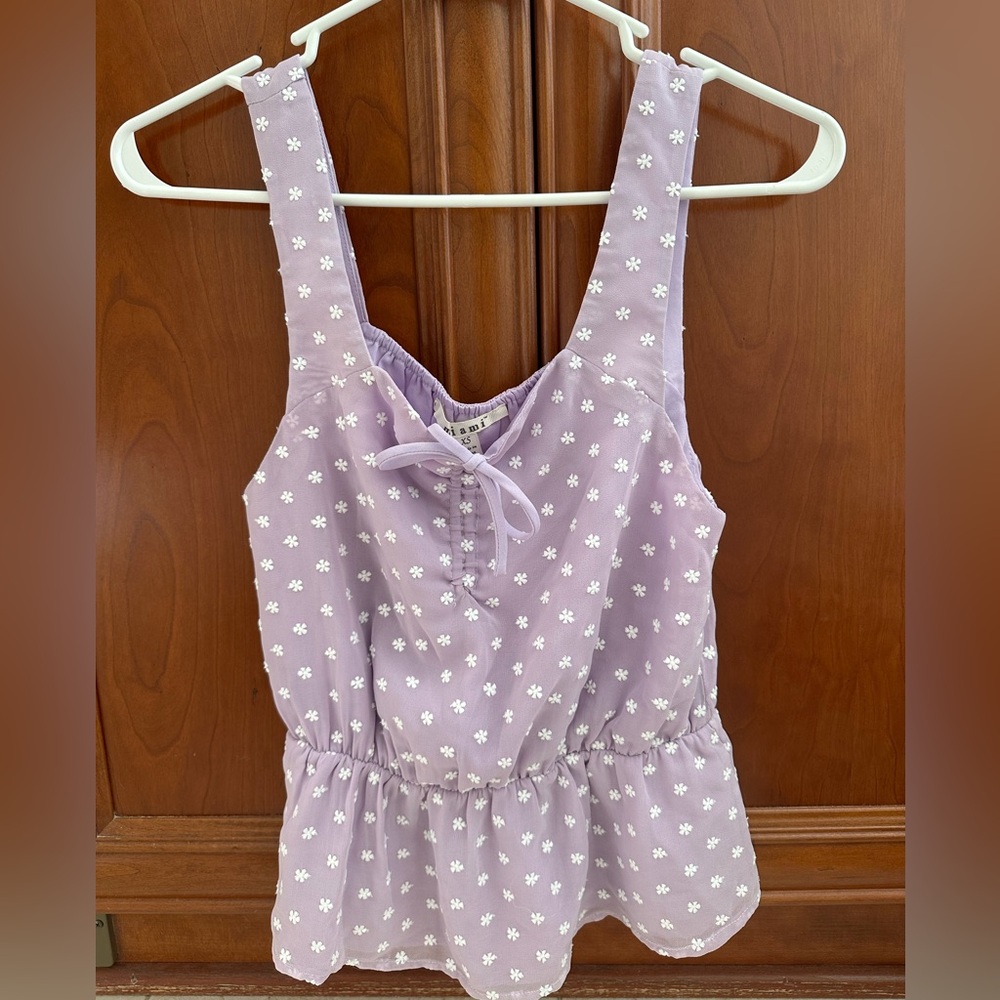 Francesca's Lavender Floral Blouse